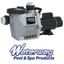 Angled view of Waterway Power Defender pool pump showing compact design for easy installation