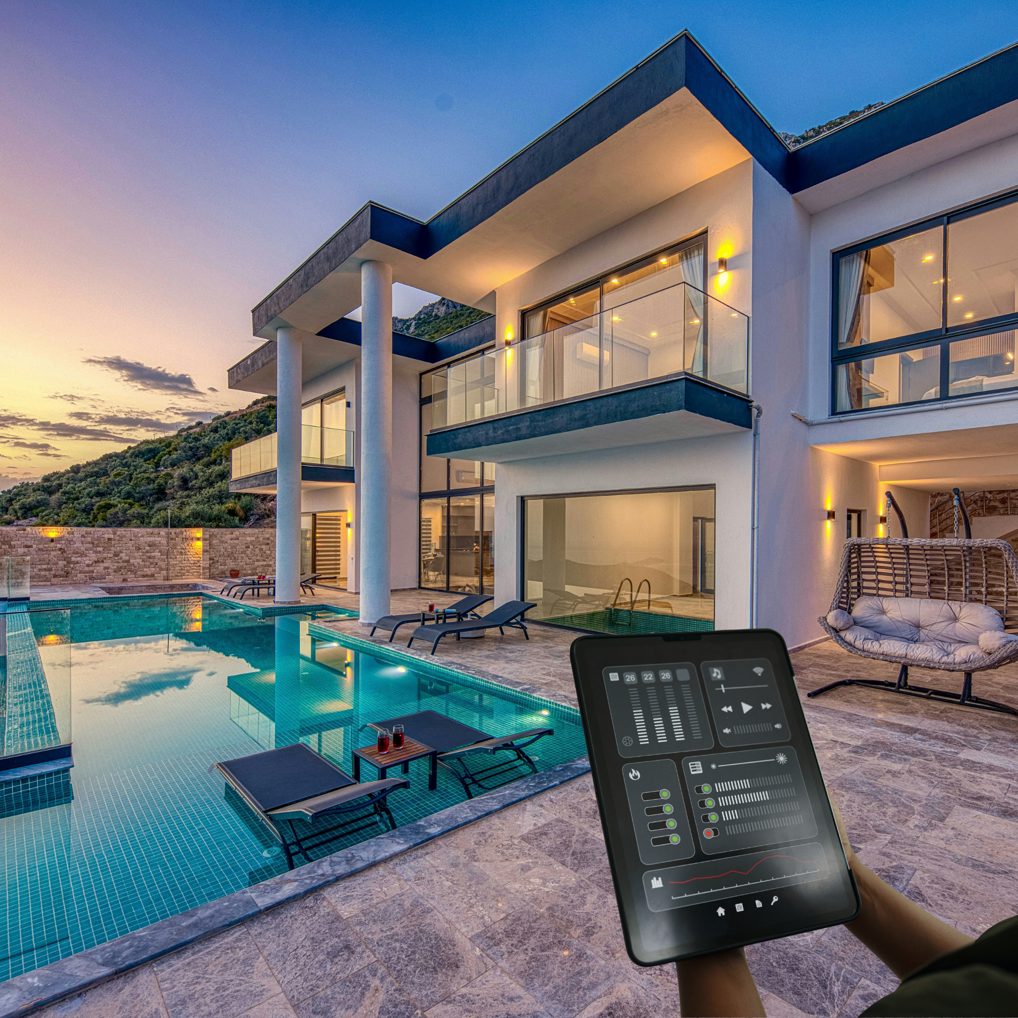 Pool automation systems for controlling pumps, heaters, and lighting